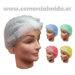 100 Gorros Desechables MAX GLOVES de Polipropileno Plegado Acordeón Ø 21"