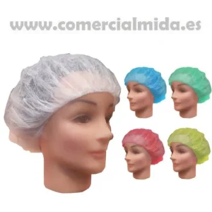 100 Gorros Desechables MAX GLOVES de Polipropileno Redondos Ø 21"