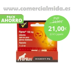 Fiprex M 150 mg Fipronilo Pipeta Antiparasitaria para Perros Medianos (10-20 kg)