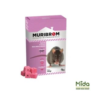 Raticida MURIBROM BLOQUES contra ratas y ratones 200g
