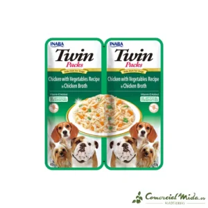 CHURU PERRO TWIN PACKS Pollo con Guiso de Verduras en Caldo de Pollo Pack 12x2x40gr