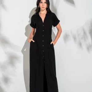 Vestido largo manga incluida