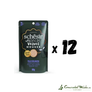 SCHESIR GATO AFTER DARK VELVET MOUSSE Pollo con Pato Pack 12x80gr