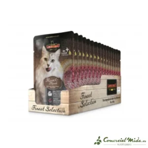 LEONARDO Menu de Carne Alimento para Gatos Adultos Pack 16x85 gr