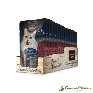 LEONARDO Menú de Búfalo + Arándanos Alimento para Gatos Adultos Pack 16x85 gr