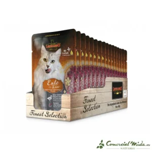 LEONARDO Menú de Pato & Queso Alimento para Gatos Adultos Pack 16x85 gr
