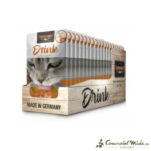 LEONARDO DRINK Duck + Extra Pulled Beef Alimento para Gatos Adultos Pack 16x70 gr