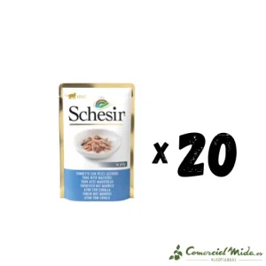 SCHESIR GATO POUCH Atún con Caballa en Gelatina Pack 20x85gr