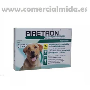Pipetas PIRETRON para perros +15 Kg anti pulgas, garrapatas y flebotomos