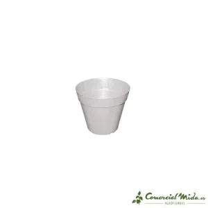 Maceta de Plástico Blanca Rayada ARTEMA para Jardinería