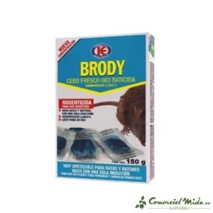 Raticida BRODY CEBO FRESCO para matar ratas y ratones (Brodifacoum)