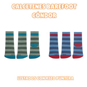 Cóndor Calcetines Barefoot LISTADO Rizo en Puntera