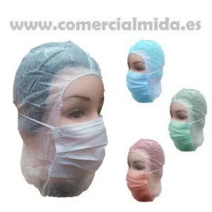 50 Capuzos de Polipropileno Gorro + Mascarilla Integrada Ref: 66700