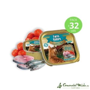 Comida Húmeda FARM NATURE Pescado de Mar con Tomate 32 uds para Gato