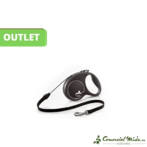 [OUTLET] Correa FLEXI Design, Talla S, Negro/Plata (Cordón 5m)