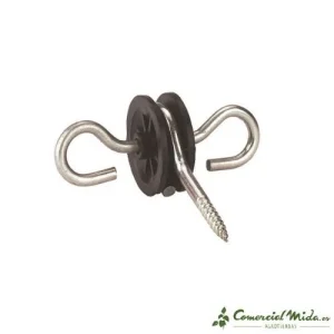 Aislador Doble INSPROVET para Hilo en Poste de Madera