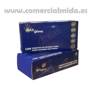 100 Guantes Desechables Nitrilo Sin Polvo EXTRA 5,5 gr Azul Púrpura