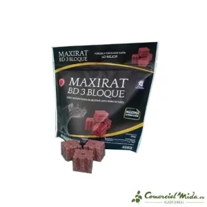 Raticida MAXIRAT BD-3 Cebo Bloque, Bromadiolona Cubo 3 kg