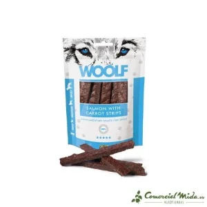 Snack WOOLF Tiras Salmón y Zanahoria 5 x 100 gr