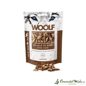 Snack WOOLF Triángulos de Conejo y Bacalao 5 x 100 gr